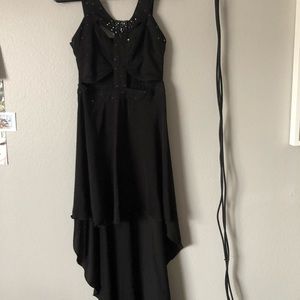 Black high low dress